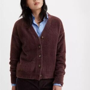 Levi’s Brown Soft Knit Gallery Button Front Cardigan Sweater Size Small NWT